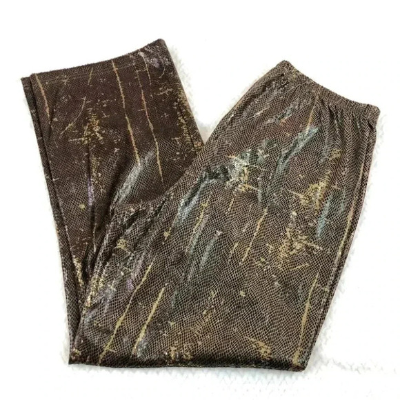 Ashley Stewart Pants - Vintage Ashley Stewart Women’s Brown snake Pull Pants  Size 18/20